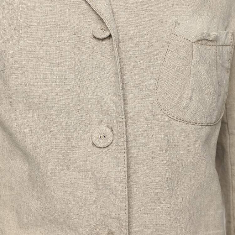 Pre Owned Prada Sport Beige Cotton Linen Coat M