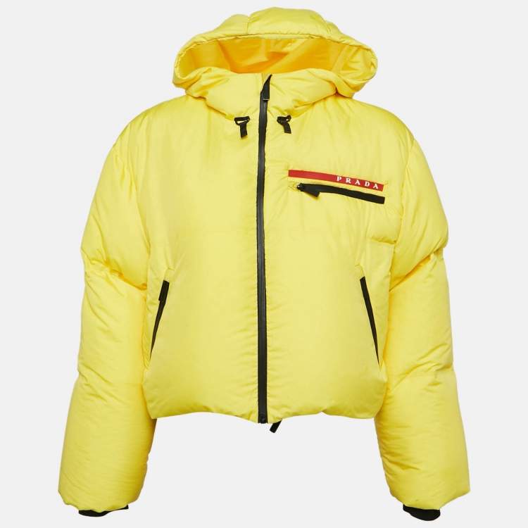 Pre Owned Prada Sports Yellow Technical Synthetic Puffer Down Jacket M