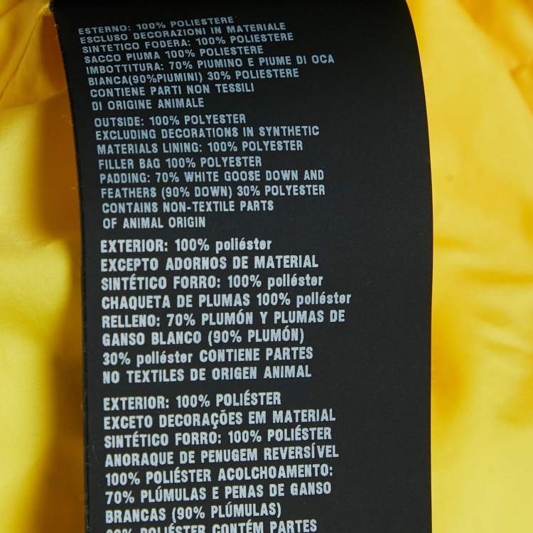 Pre Owned Prada Sports Yellow Technical Synthetic Puffer Down Jacket M