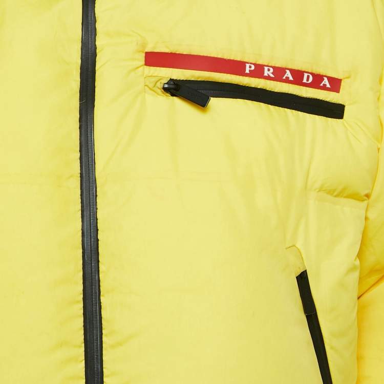 Pre Owned Prada Sports Yellow Technical Synthetic Puffer Down Jacket M