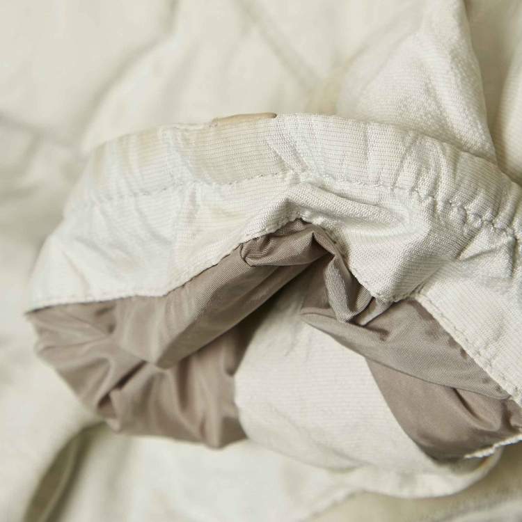 Pre Owned Prada White Nylon Blend Belt Detail Quilted Jacket S