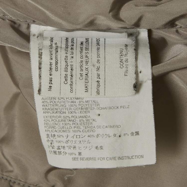 Pre Owned Prada White Nylon Blend Belt Detail Quilted Jacket S