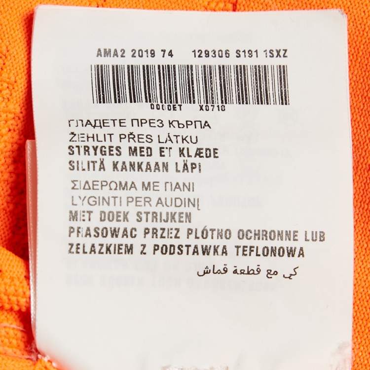 Pre Owned Prada Sport Orange Textured Technical Jersey Crop Top S