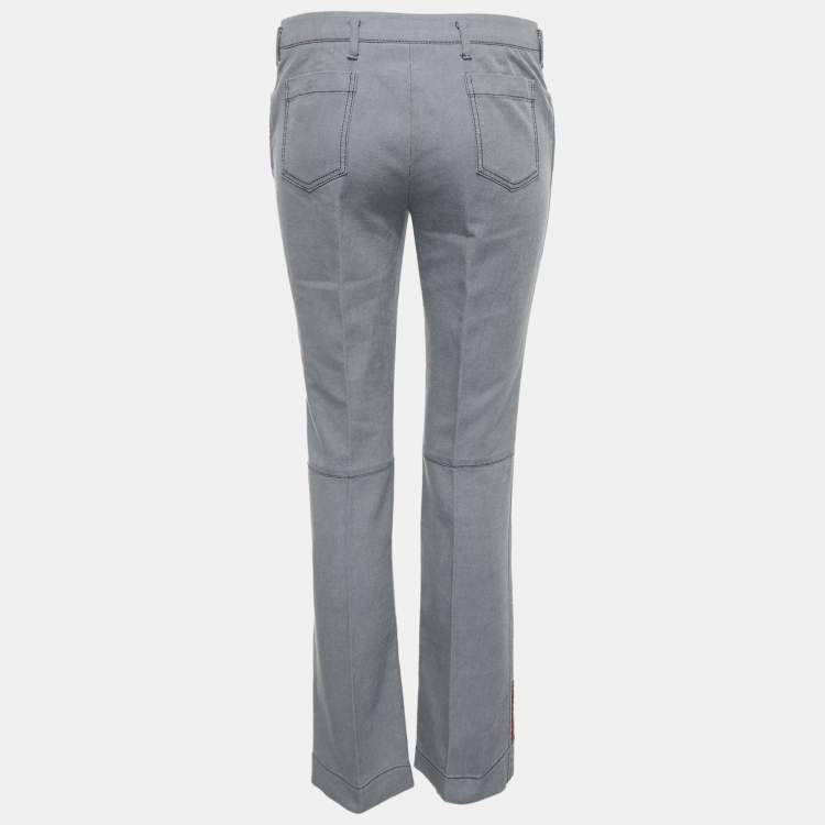 Pre Owned Prada Sport Blue Gabardine Pants S/Waist 26"