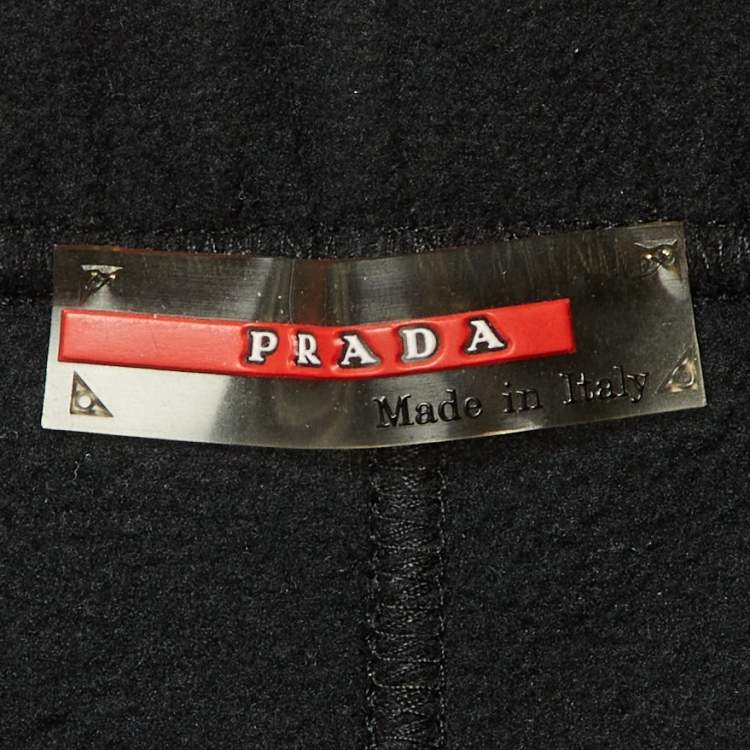 Pre Owned Prada Sport Black Fleece Track Pants XL