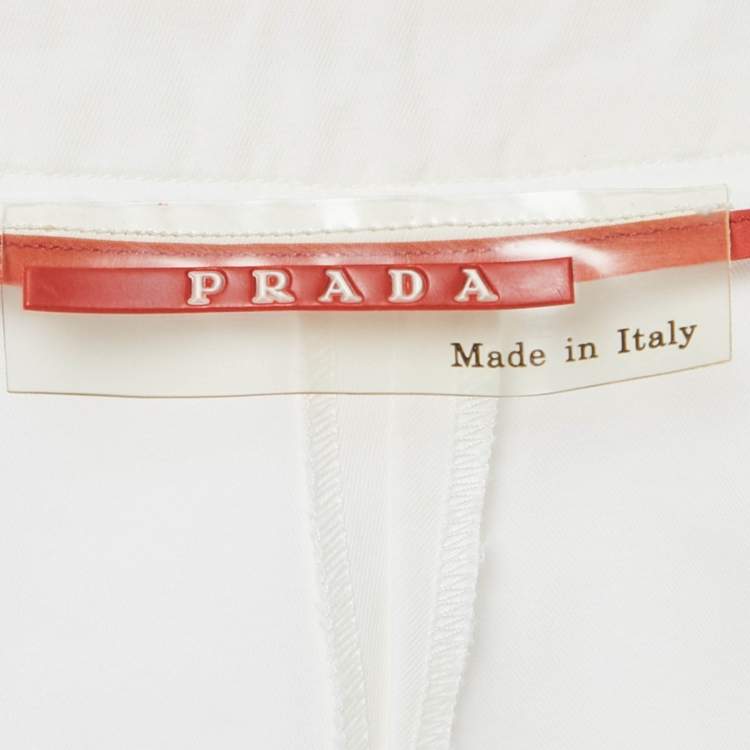 Pre Owned Prada Sport White Cotton Trousers M