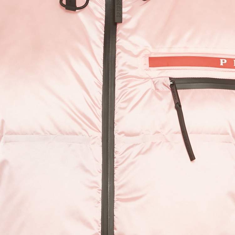 Pre Owned Prada Sport Pink Nylon Down Jacket XS