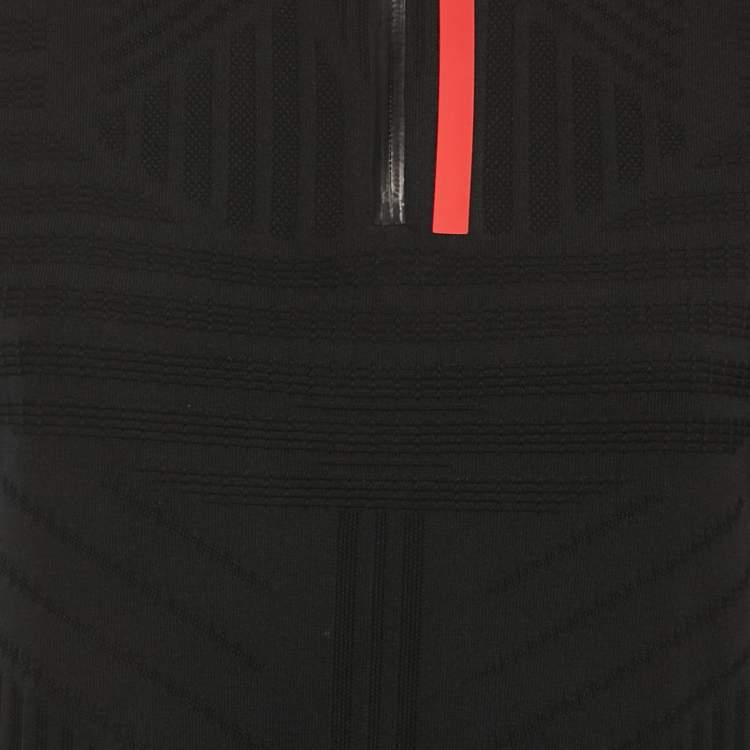Pre Owned Prada Sport Black Textured Stretch Knit Pullover L