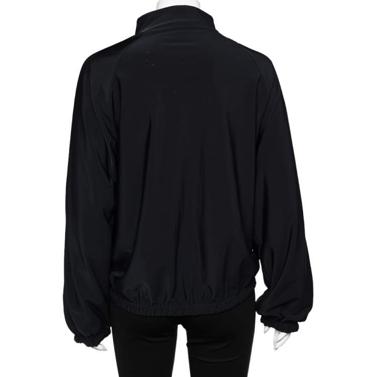 Pre Owned Prada Black Jersey Knit Zip Front Jacket XL