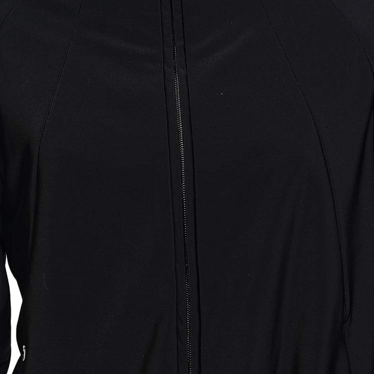 Pre Owned Prada Black Jersey Knit Zip Front Jacket XL