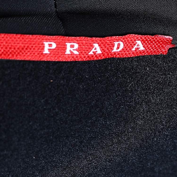 Pre Owned Prada Black Jersey Knit Zip Front Jacket XL