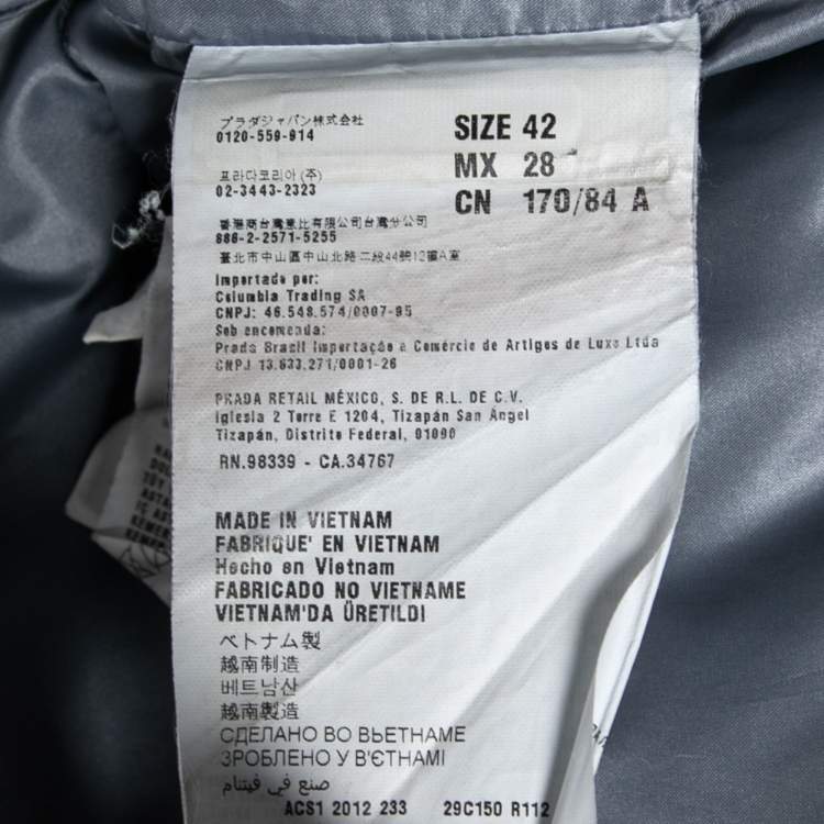 Pre Owned Prada Blue Down Synthetic Zip Front Jacket M