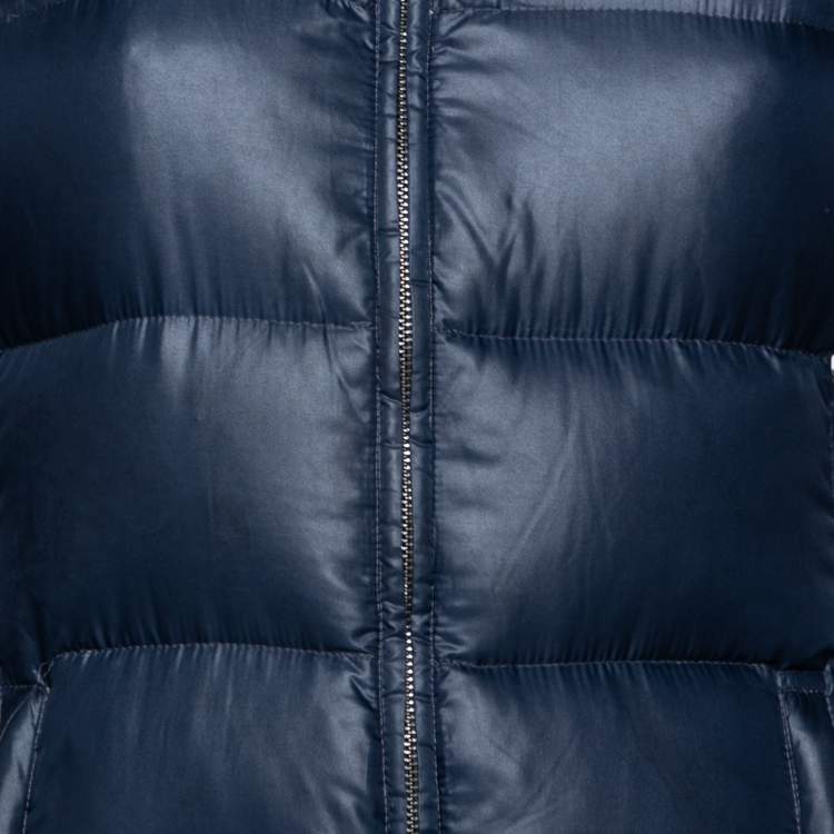 Pre Owned Prada Blue Down Synthetic Zip Front Jacket M