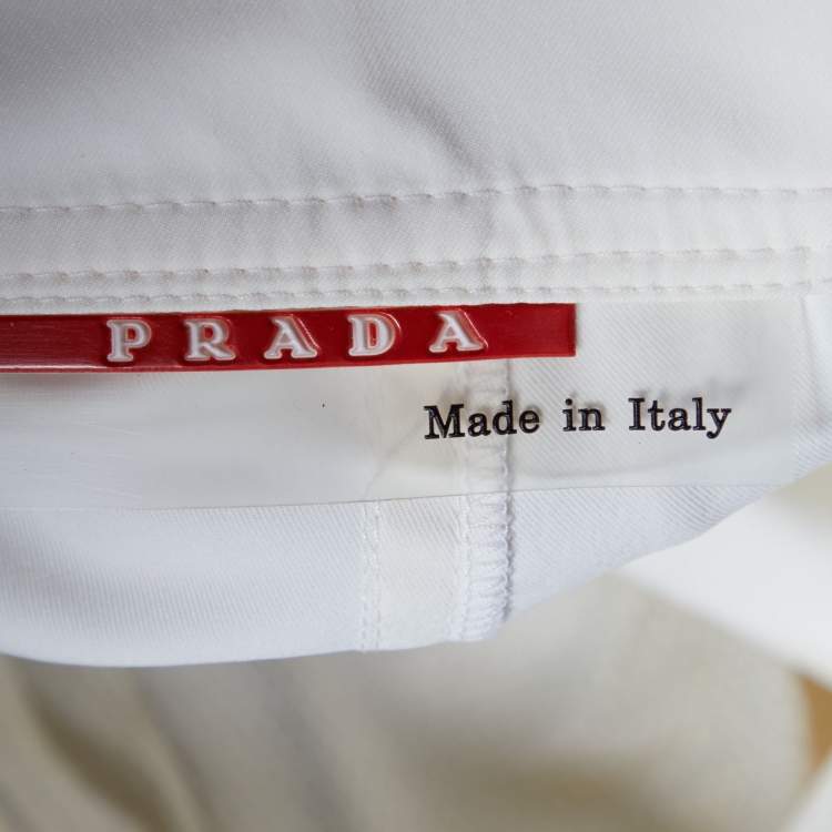 Pre Owned Prada Sport Off-White Nylon Pencil Skirt M