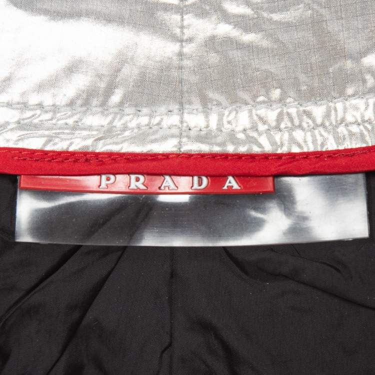 Pre Owned Prada Sport Silver Nylon Belted Ski Pants M