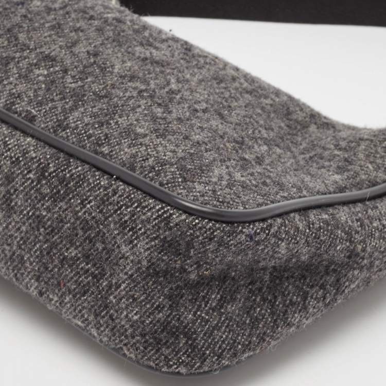 Pre Owned Prada Sport Grey Wool Shoulder Bag