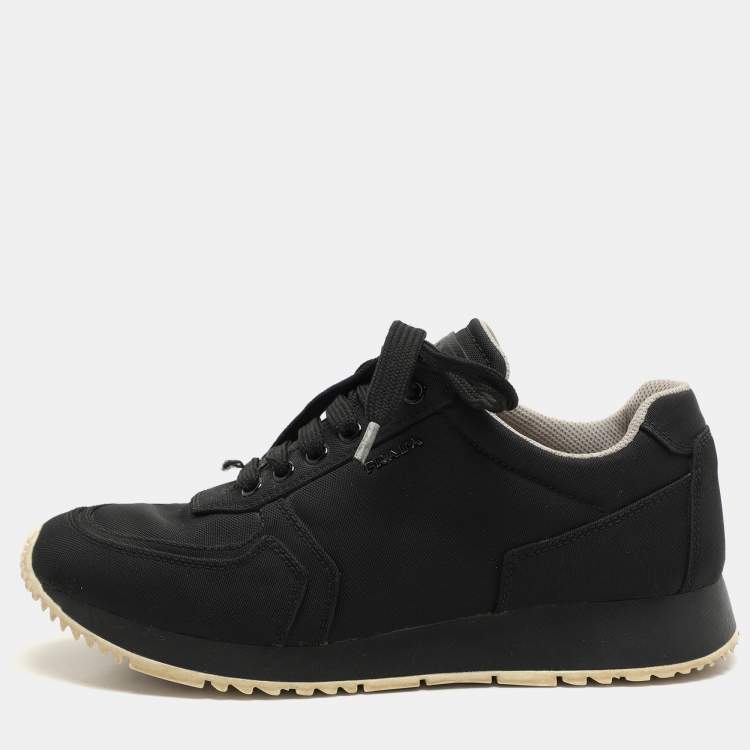 Pre Owned Prada Sport Black Nylon Low Top Sneakers Size 39