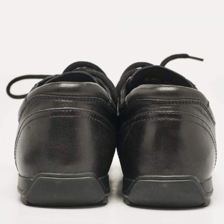 Pre Owned Prada Sport Black Leather Low Top Sneakers Size 36.5