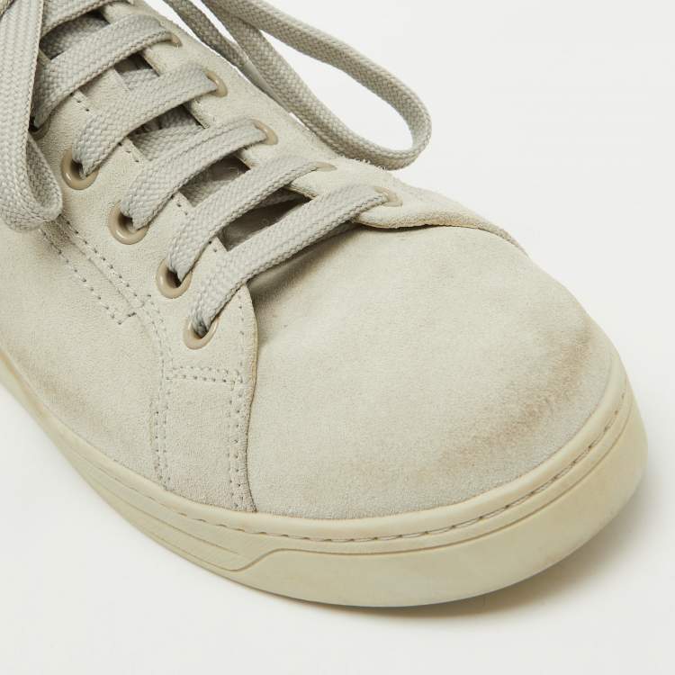 Pre Owned Prada Sport Light Grey Suede Low Top Sneakers Size 38