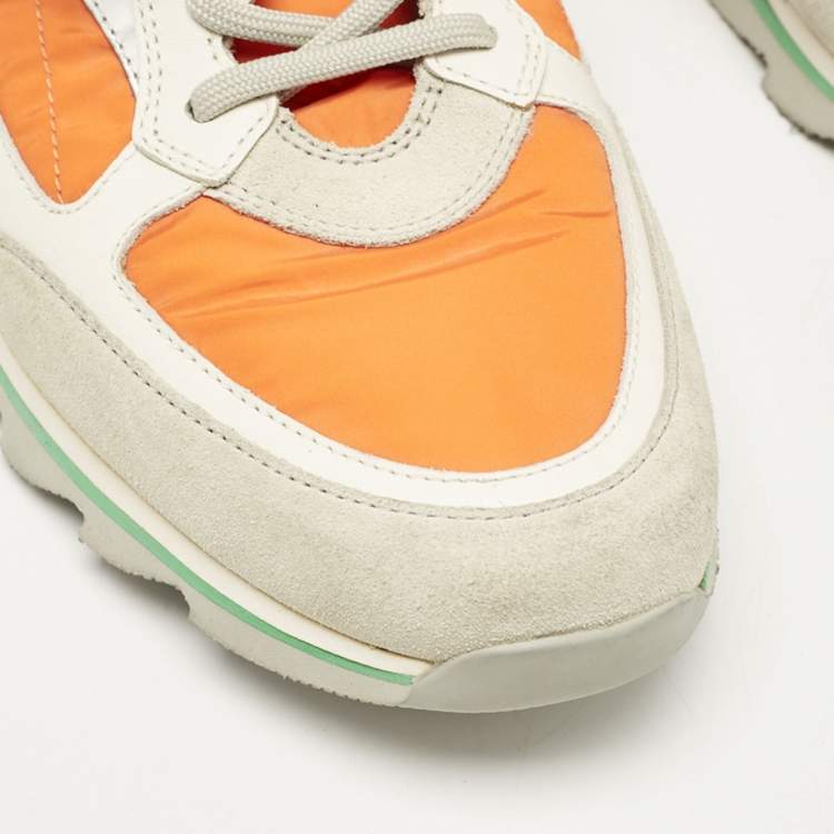 Pre Owned Prada Sport Multicolor Leather and Suede Low Top Sneakers Size 41