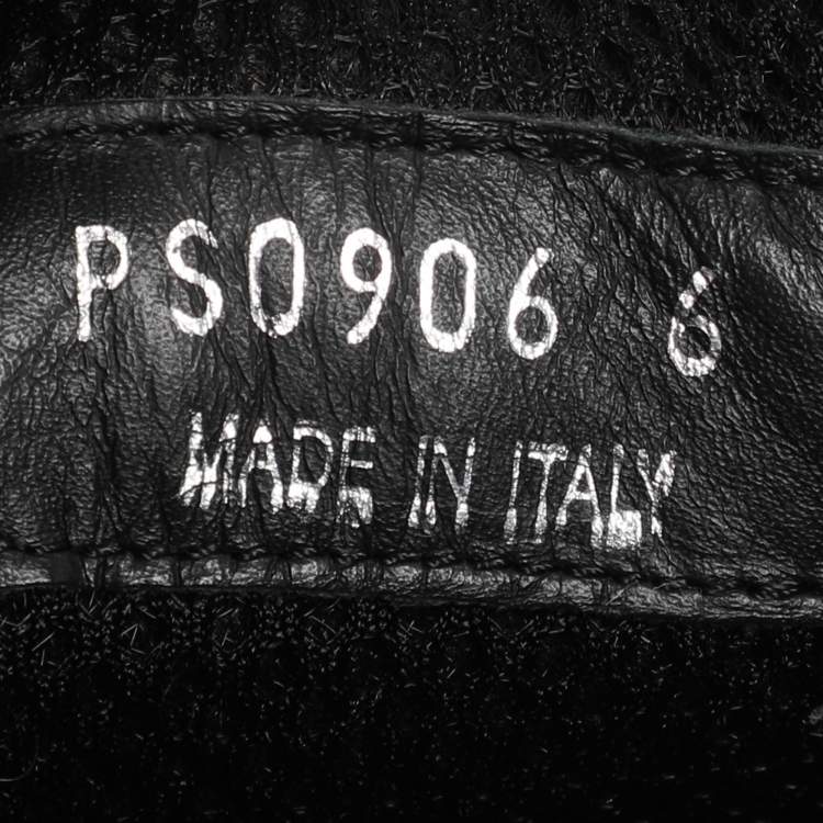 Pre Owned Prada Sport Black Leather and Mesh Low Top Sneakers Size 39