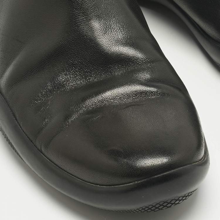 Pre Owned Prada Sport Black Leather High Top Sneakers Size 37