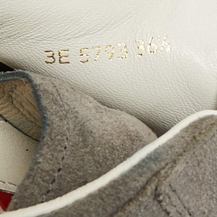 Pre Owned Prada Sport Size 36.5 Grey Suede Low Top Sneakers