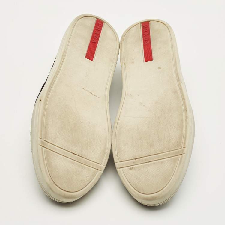 Pre Owned Prada Sport Size 38 Black Suede Slip On Sneakers 