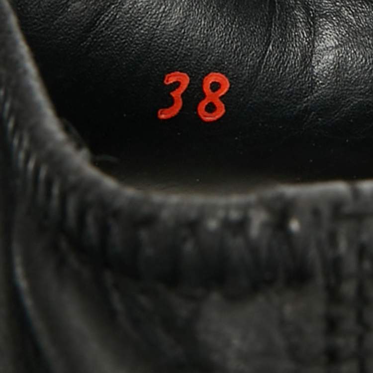 Pre Owned Prada Sport Size 38 Black Leather Slip On Sneakers