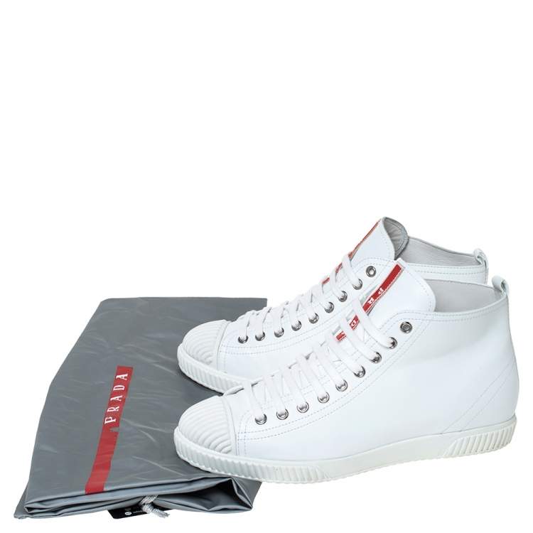 prada white high top sneakers