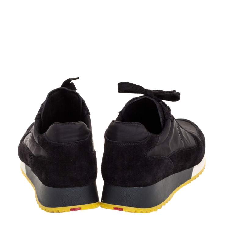 Pre Owned Prada Sport Black Suede And Nylon Lace Up Sneakers Size 41