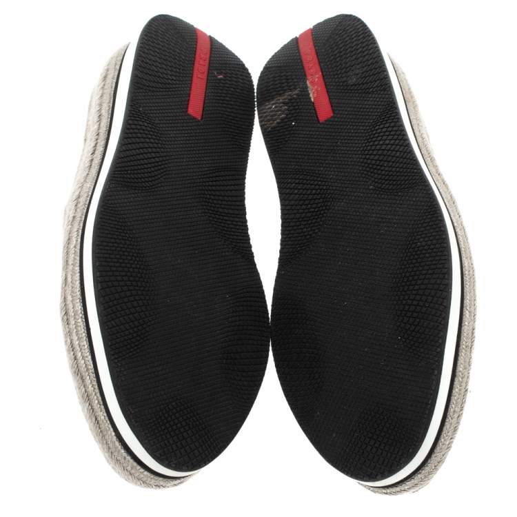 مملوكة مسبقًا Prada Sport Orange Suede Espadrille Sneakers 37.5