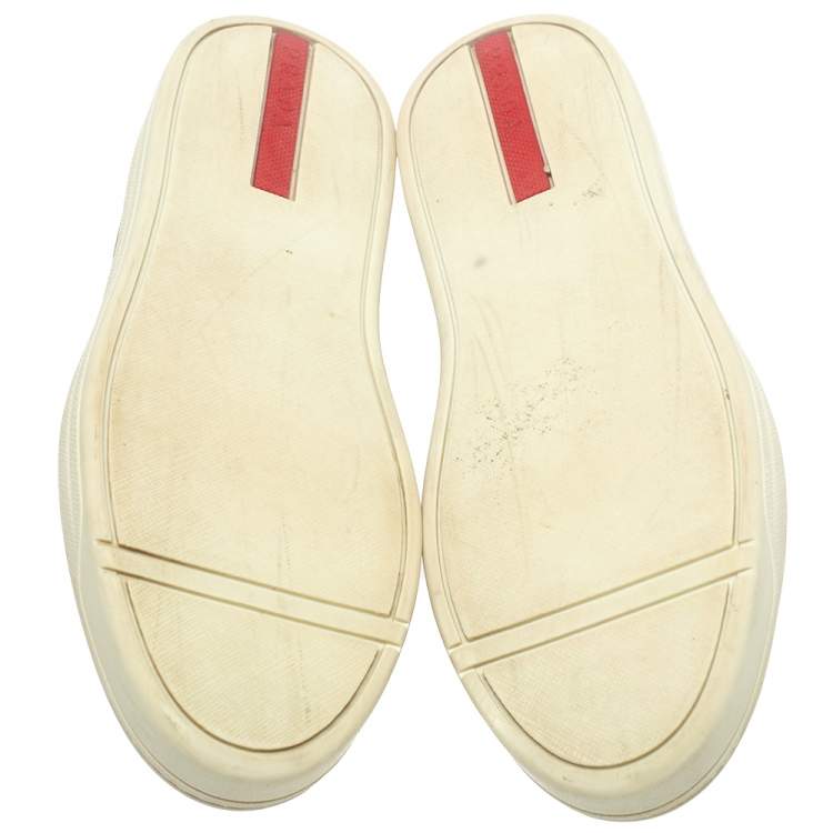 Pre Owned Prada Black Leather Slip On Sneakers Size 37