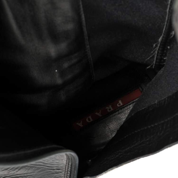 مملوكة مسبقًا Prada Sport Black Patent Leather And Fabric Mid-Length Boots Size 39.5 