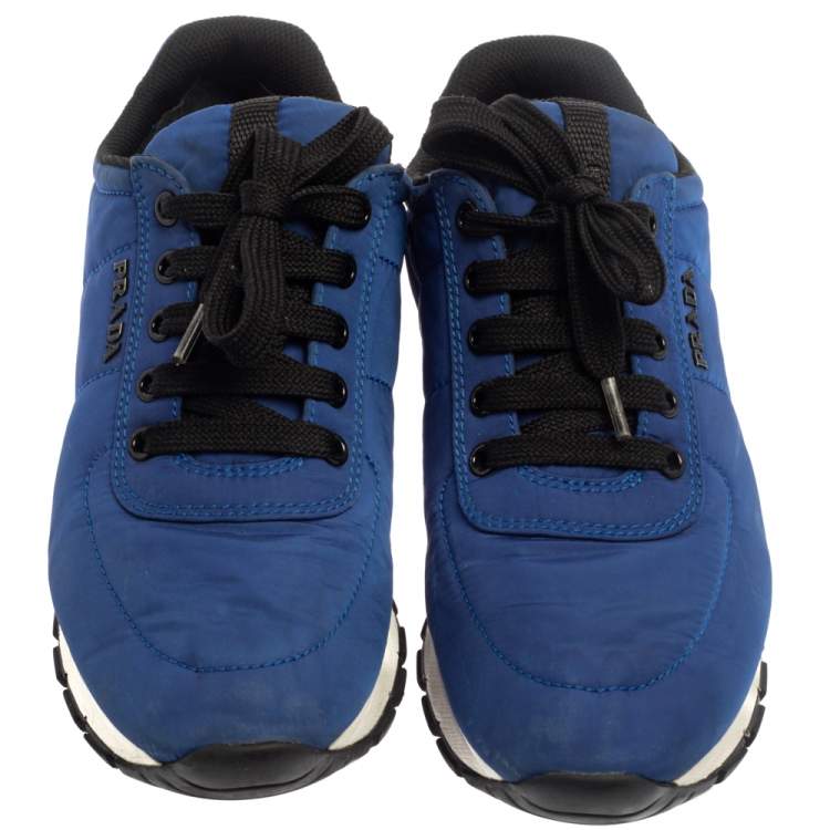 Pre Owned Prada Sport Blue Nylon Low Top Sneakers Size 37.5