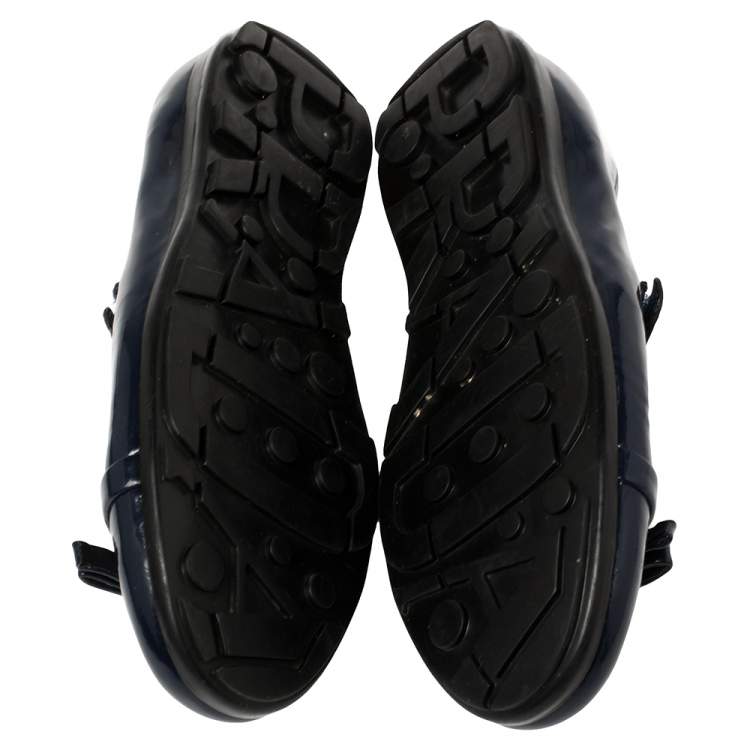 Pre Owned Prada Sport Blue Patent Leather Mary Jane Bow Ballet Flats Size 35