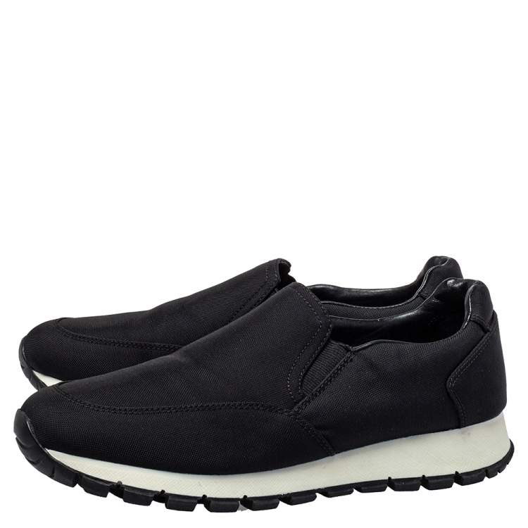 Pre Owned Prada Sport Black Canvas Slip On Sneakers Size 37