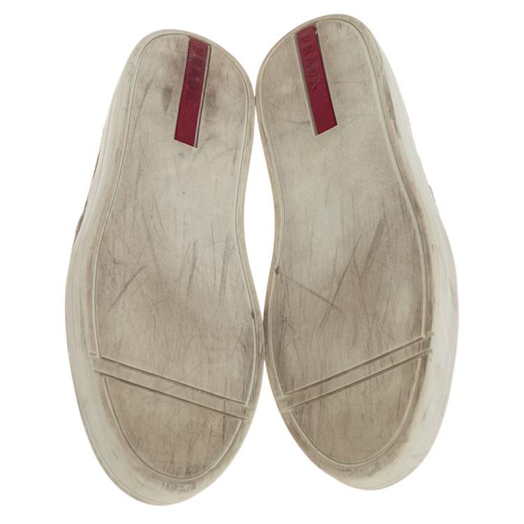 Pre Owned Prada Sport Grey Suede Slip On Sneakers Size 38.5