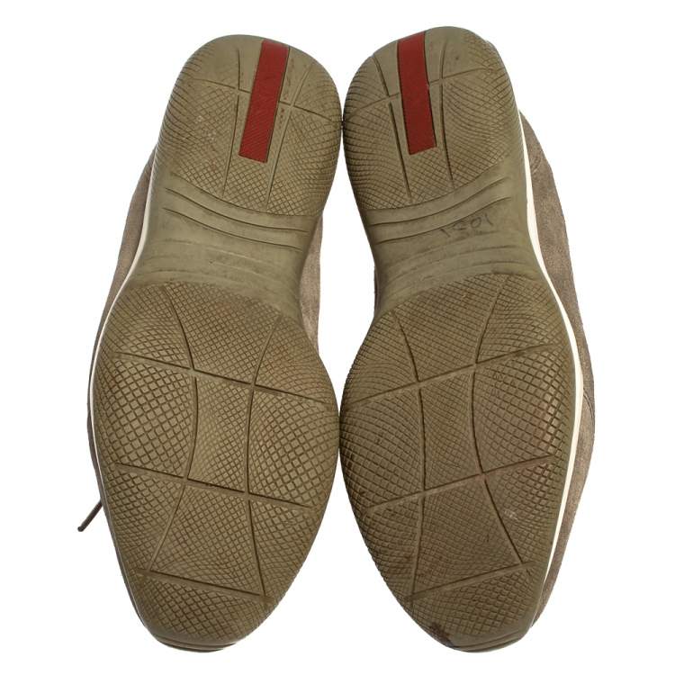 مملوكة مسبقًا Prada Sport Grey Suede Low Top Sneakers Size 38