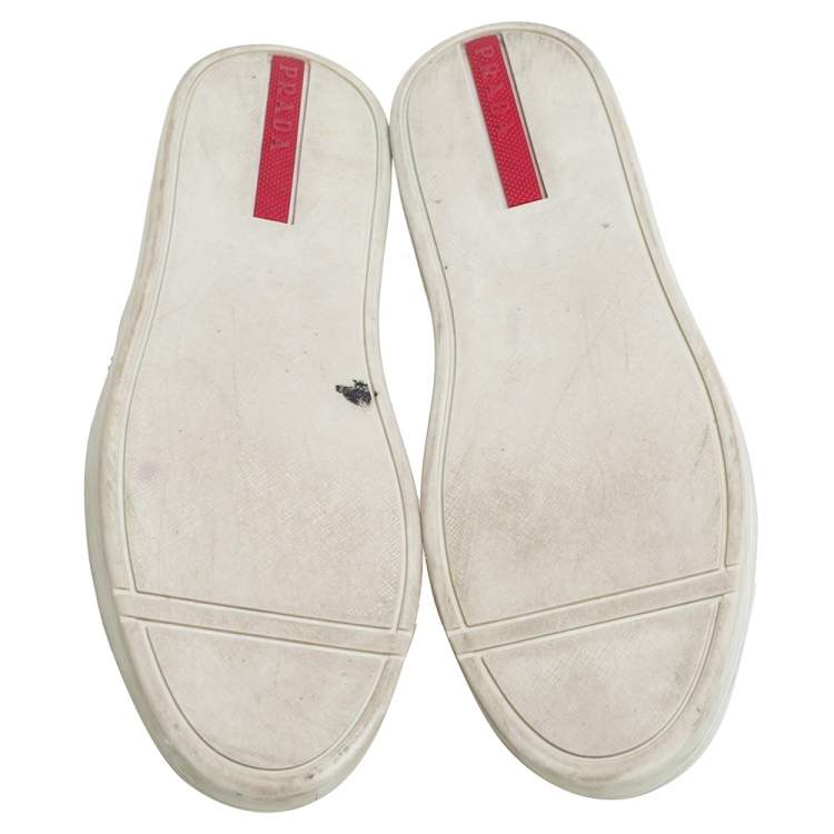 Pre Owned Prada Sport Black Leather Slip On Sneakers Size 36.5