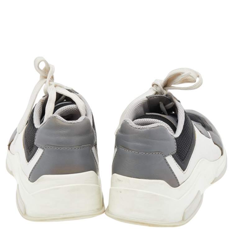Pre Owned Prada Sport Multicolor Leather And Mesh Low Top Sneakers Size 36