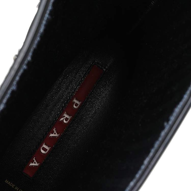 مملوكة مسبقًا Prada Sport Black Rubber Rain Boots Size 39
