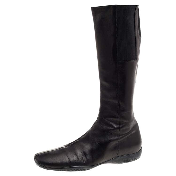 Prada Sport Black Leather Riding Boots Size 40 Prada Sport | The Luxury  Closet