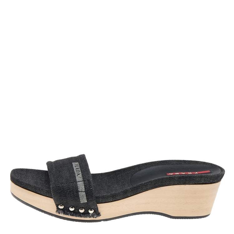 prada canvas slide sandals