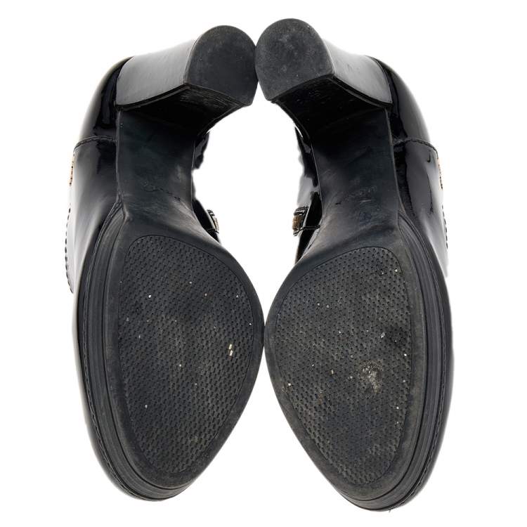 Pre Owned Prada Sport Black Patent Leather Booties Size 37