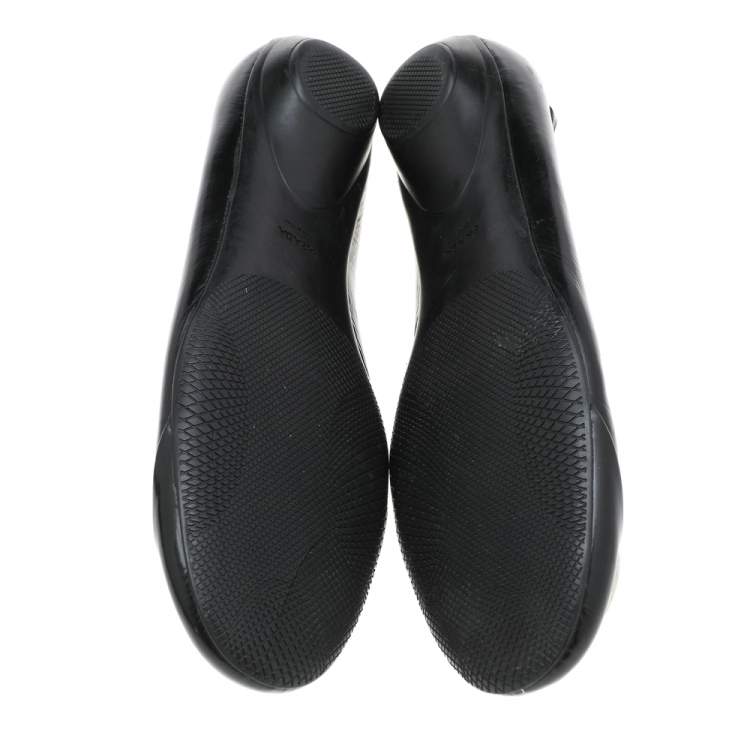Pre Owned Prada Sport Black Patent Leather Ballet Flats Size 39