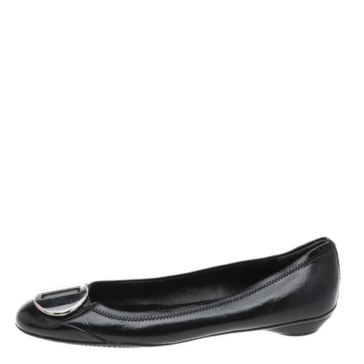 Pre Owned Prada Sport Black Patent Leather Ballet Flats Size 39