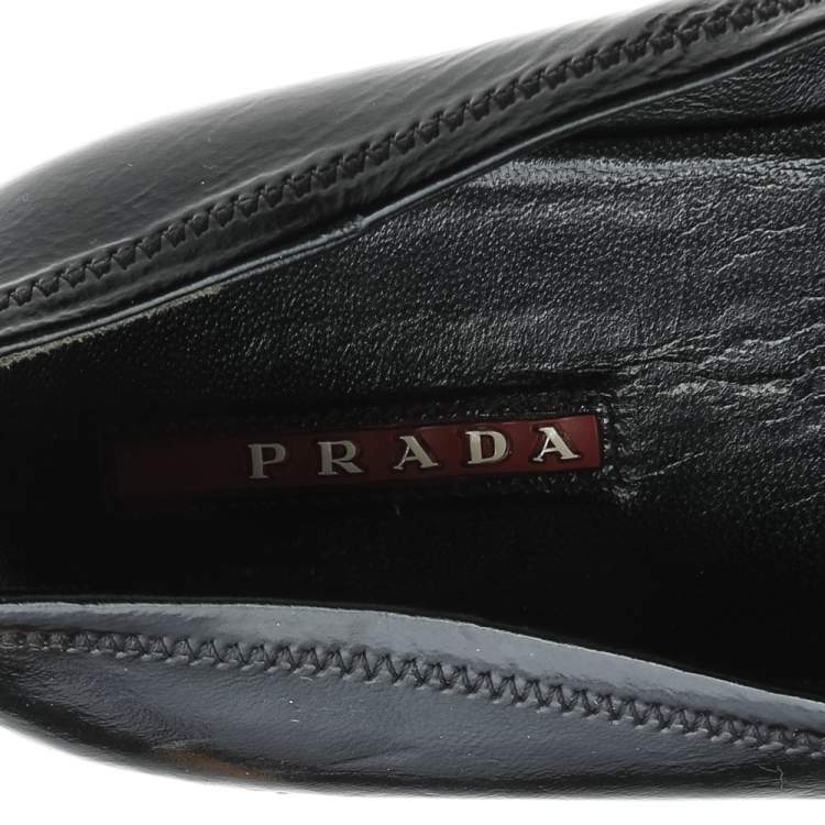 Pre Owned Prada Sport Black Patent Leather Ballet Flats Size 39