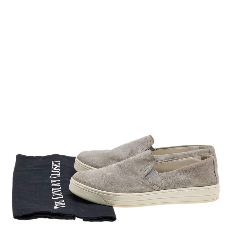 Pre Owned Prada Sport Grey Suede Slip On Sneakers Size 37
