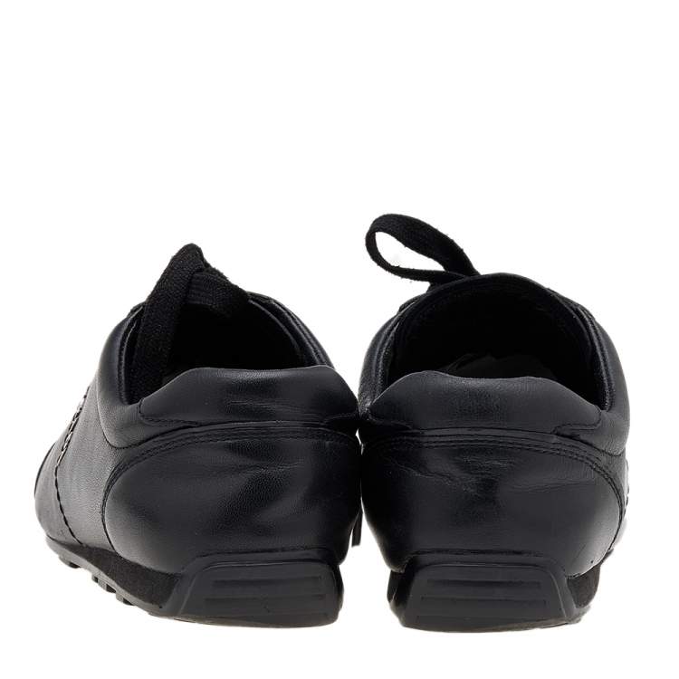 Pre Owned Prada Sport Black Leather Low Top Sneakers Size 37